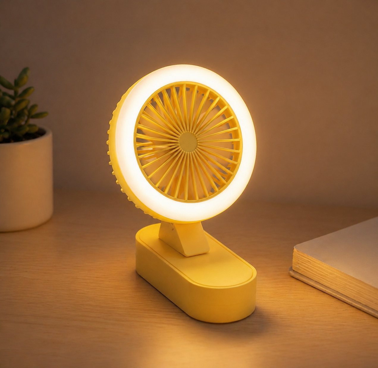 2 in 1 Desk Fan with LED Light