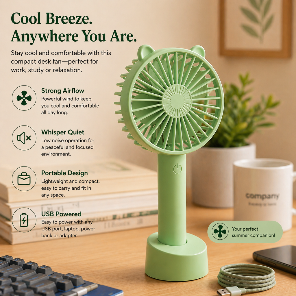 2-in-1 Portable Rechargeable Fan